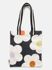 Multi Flower Charcoal Book Bag