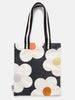 Multi Flower Charcoal Book Bag
