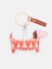 Keyring - Orange Heart Sausage Dog