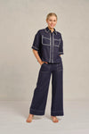 Clio Linen Pant - Navy