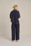 Clio Linen Pant - Navy