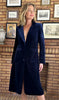 Surrey Velvet Coat - Navy