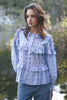 Ruffle Shuffle Blouse - Blue