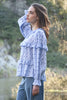 Ruffle Shuffle Blouse - Blue