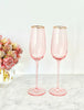 Soiree Crystal Champagne Flutes - Pink