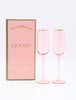 Soiree Crystal Champagne Flutes - Pink