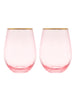 Soiree Crystal Gin Tumblers - Pink
