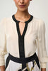 Iris Pleated Cuff Silk Blouse - Cloud