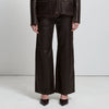 Chicago Wide Leg Leather Pants - Espresso