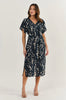 Linen Wrap Tie Dress - Universe