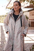 Zip Hem Winter Coat - Cream