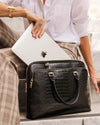Atlanta Laptop Bag - Black Croc