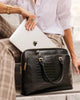 Atlanta Laptop Bag - Black Croc
