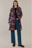 Oslo Coat - Purple/Orange Check