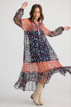 Carnation Dress - Navy Poppy