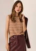 Carmel Striped Vest - Camel/Blush