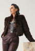 Dawn Faux Fur Cropped Jacket - Walnut