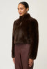 Dawn Faux Fur Cropped Jacket - Walnut