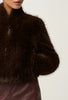 Dawn Faux Fur Cropped Jacket - Walnut