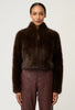 Dawn Faux Fur Cropped Jacket - Walnut
