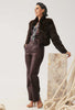 Joan Straight Leg Leather Pants - Oxblood