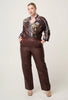 Joan Straight Leg Leather Pants - Oxblood