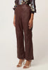 Joan Straight Leg Leather Pants - Oxblood