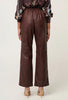 Joan Straight Leg Leather Pants - Oxblood