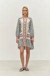 Nifty Short Dress - Navy/Red Jacquard