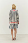 Nifty Short Dress - Navy/Red Jacquard