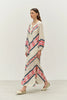 Beloved Long Dress - Navy/Red Jacquard
