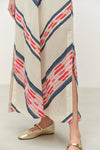 Beloved Long Dress - Navy/Red Jacquard