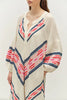 Beloved Long Dress - Navy/Red Jacquard
