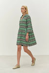Grateful Short Dress - Green/Black Jacquard