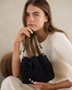 Box Weave Bucket Bag - Navy