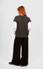 Cable Pointelle V Neck Vest - Olive