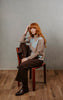 Flower Silhouette Jacquard Pullover - Cobblestone/Aqua
