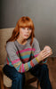 Multi Stripe Relaxed Pullover - Mid Grey