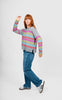 Multi Stripe Relaxed Pullover - Mid Grey