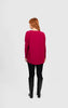 Queen Vee Curved Hem Pullover - Cassis