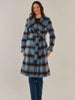 Britney Coat - Blue/Chocolate Check
