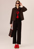 Dara Cropped Jacket - Chocolate/Black Stripe