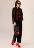 Dara Cropped Jacket - Chocolate/Black Stripe