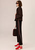 Dara Cropped Jacket - Chocolate/Black Stripe
