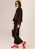 Dara Cropped Jacket - Chocolate/Black Stripe