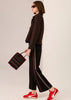 Dara Cropped Jacket - Chocolate/Black Stripe