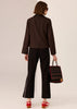Dara Cropped Jacket - Chocolate/Black Stripe