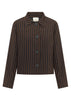 Dara Cropped Jacket - Chocolate/Black Stripe