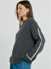 Contrast Stitch Sweater - Charcoal