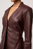 Calypso Leather Panelled Blazer - Oxblood
